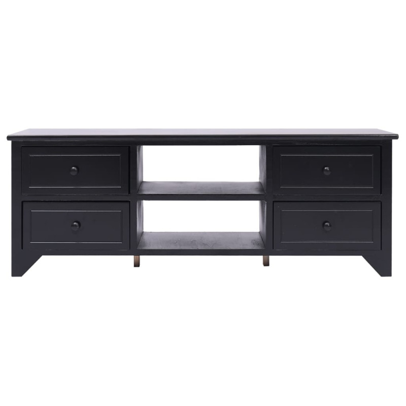 Szafka pod TV, czarna,108x30x40 cm, drewno paulownia