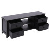 Szafka pod TV, czarna,108x30x40 cm, drewno paulownia