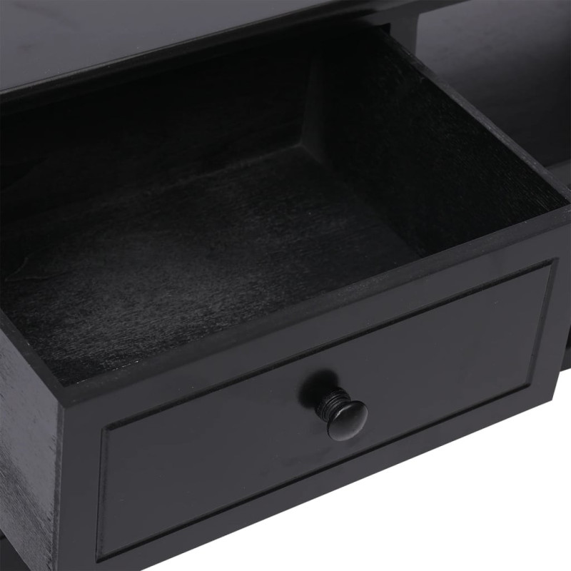 Szafka pod TV, czarna,108x30x40 cm, drewno paulownia