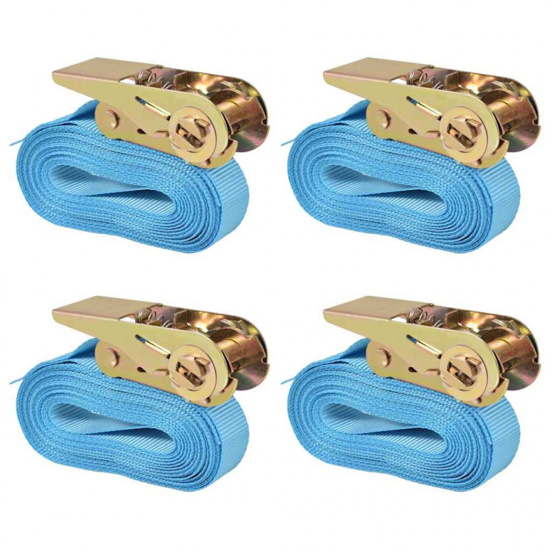 Pasy transportowe z zapadkami, 4 szt, 0,8 T, 6mx25mm, niebieski