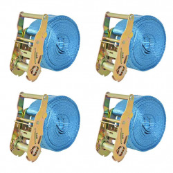 Taśmy mocujące z napinaczami, 4 szt., 2 T, 6m x 38mm, niebieski