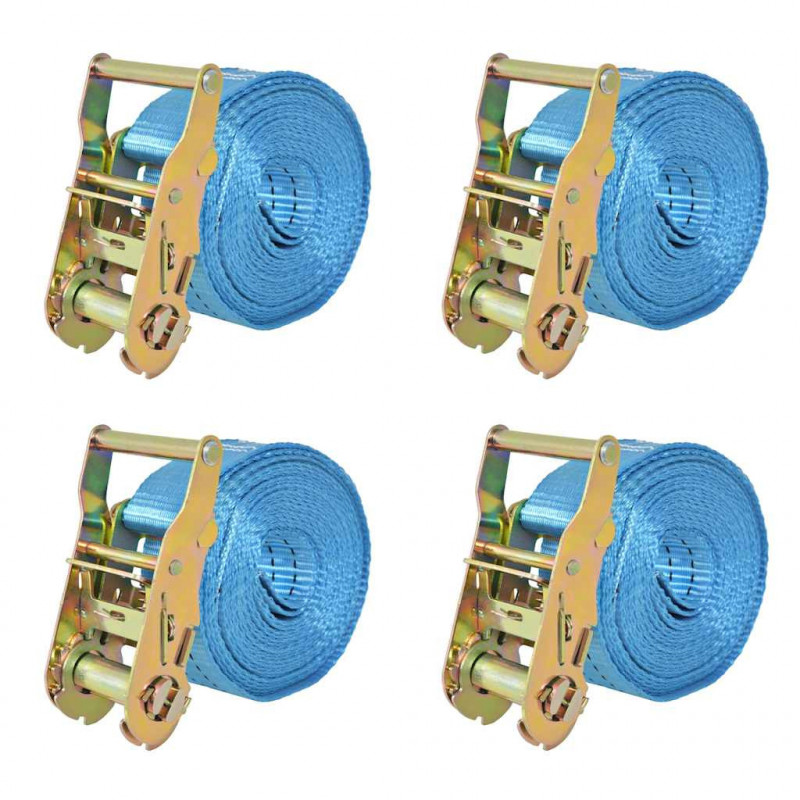 Taśmy mocujące z napinaczami, 4 szt., 2 T, 6m x 38mm, niebieski