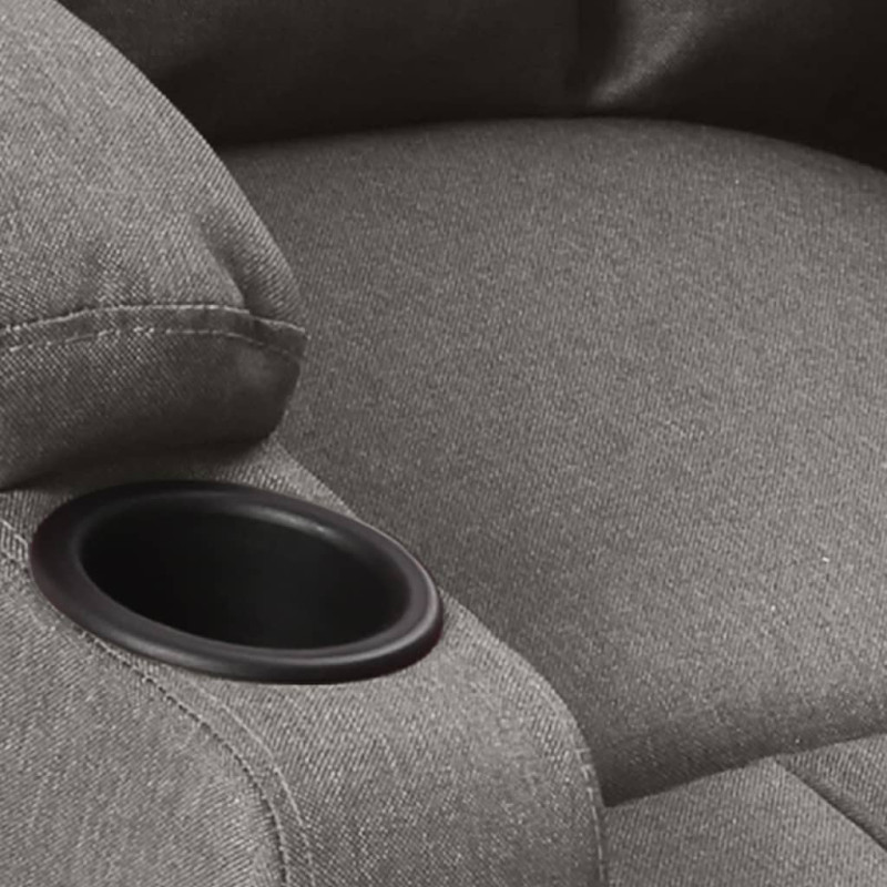 Fotel masujący, jasnoszary, obity tkaniną