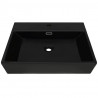 Umywalka z ceramiki z otworem na kran 60,5x42,5x14,5 cm, czarna