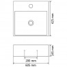 Umywalka z ceramiki z otworem na kran 60,5x42,5x14,5 cm, czarna
