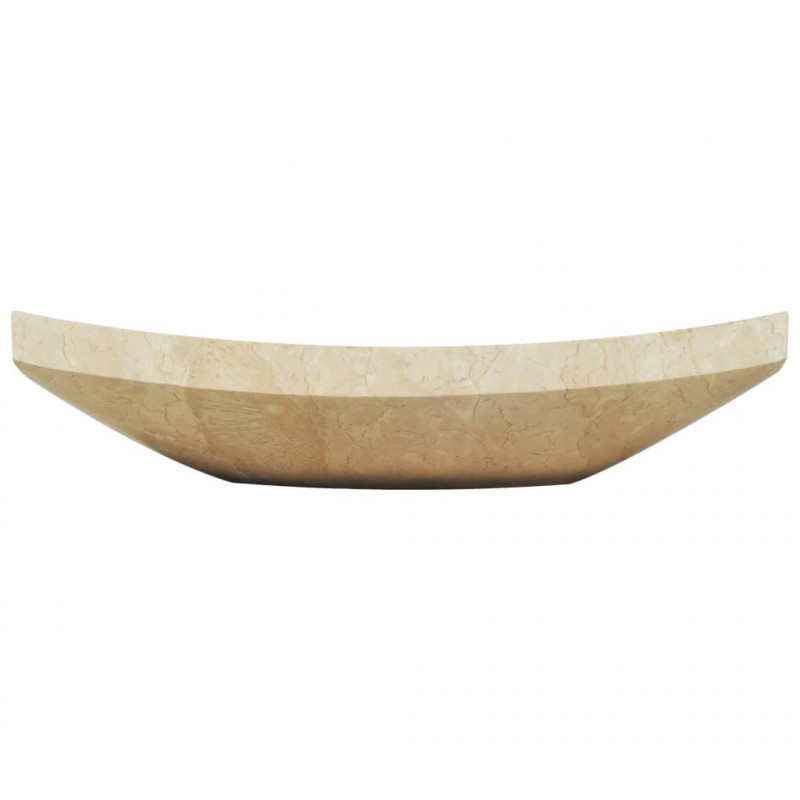 Umywalka, 50 x 35 x 12 cm, marmurowa, kremowa