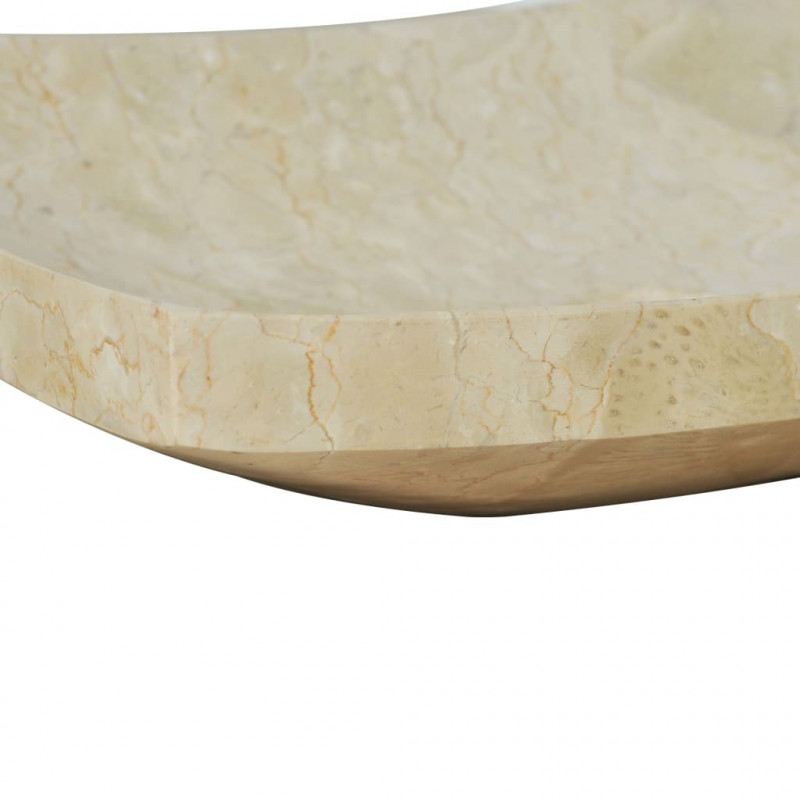 Umywalka, 50 x 35 x 12 cm, marmurowa, kremowa