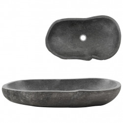 Umywalka z kamienia rzecznego, owalna, 60-70 cm