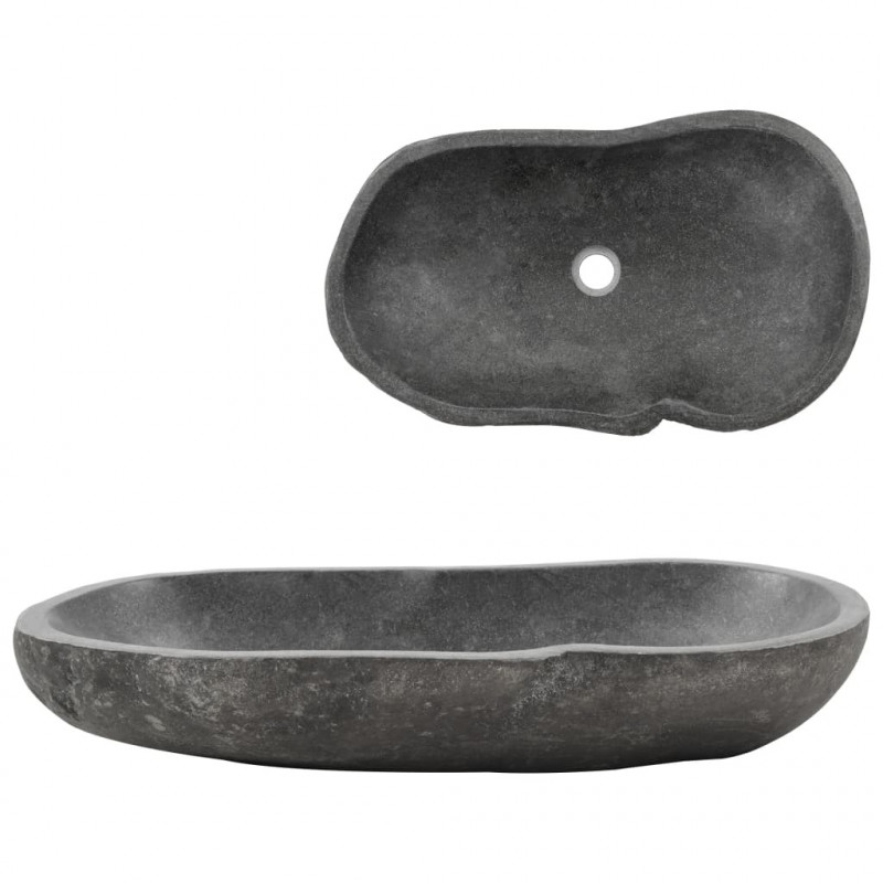 Umywalka z kamienia rzecznego, owalna, 60-70 cm