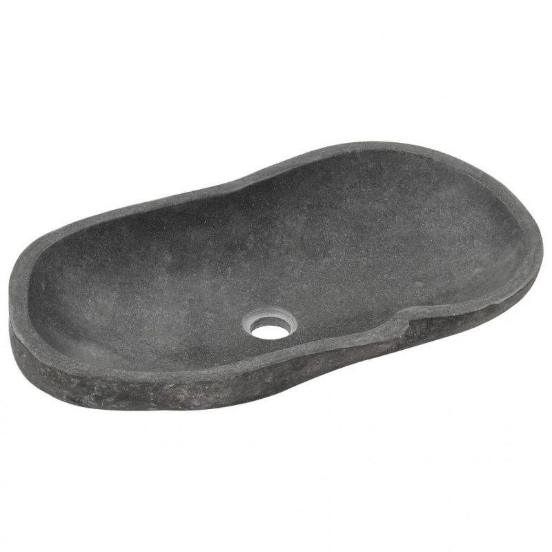 Umywalka z kamienia rzecznego, owalna, 60-70 cm