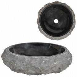 Umywalka, 40 x 12 cm, marmurowa, czarna