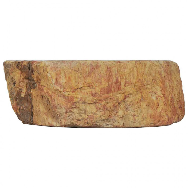 Umywalka, 45 x 35 x 15 cm, skamieniałe drewno, kremowa
