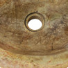 Umywalka, 45 x 35 x 15 cm, skamieniałe drewno, kremowa