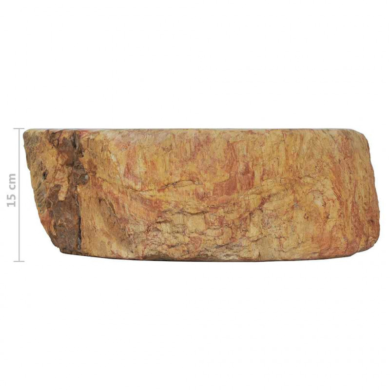 Umywalka, 45 x 35 x 15 cm, skamieniałe drewno, kremowa