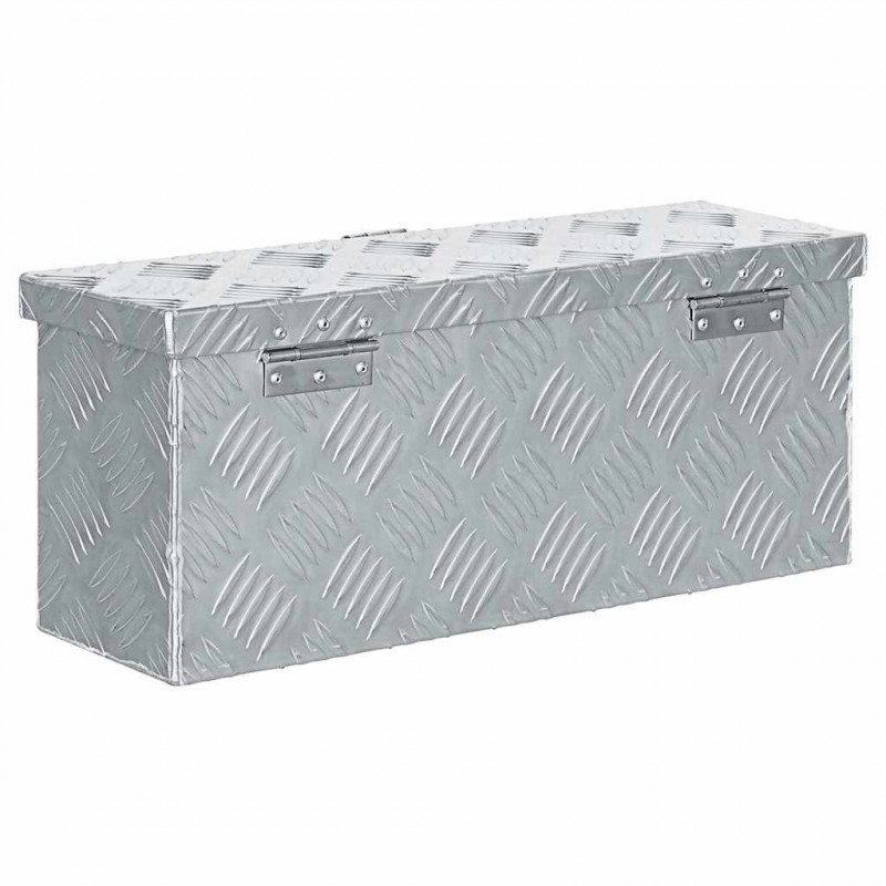 Aluminiowa skrzynia, 48,5 x 14 x 20 cm, srebrna