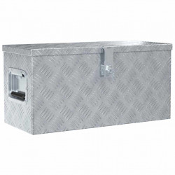 Aluminiowa skrzynia, 61,5 x 26,5 x 30 cm, srebrna
