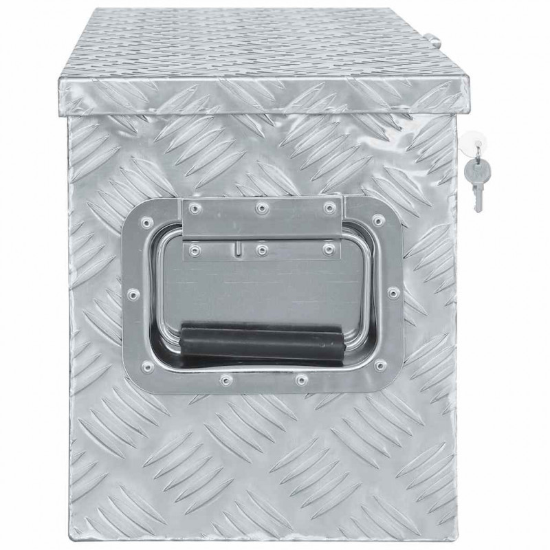 Aluminiowa skrzynia, 61,5 x 26,5 x 30 cm, srebrna