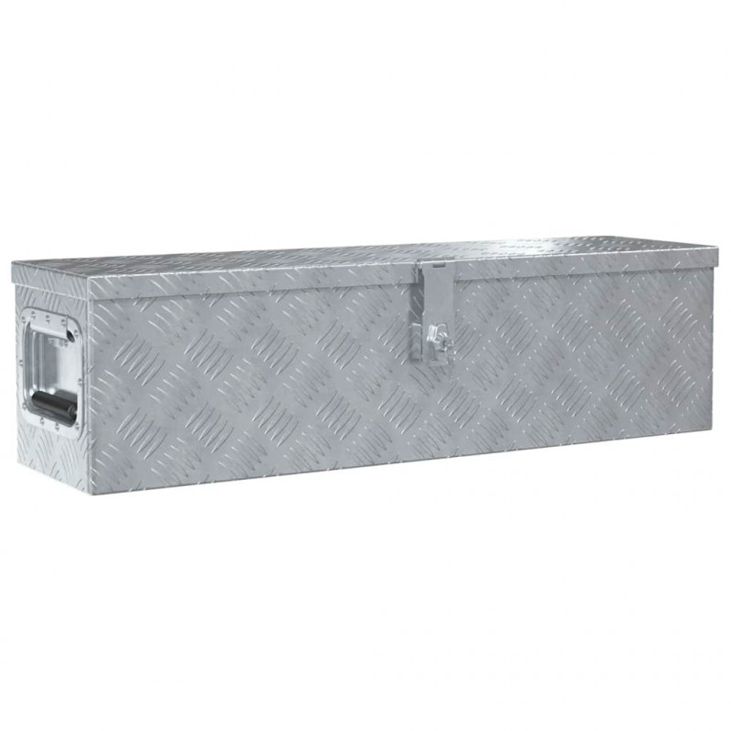 Aluminiowa skrzynia, 80,5 x 22 x 22 cm, srebrna