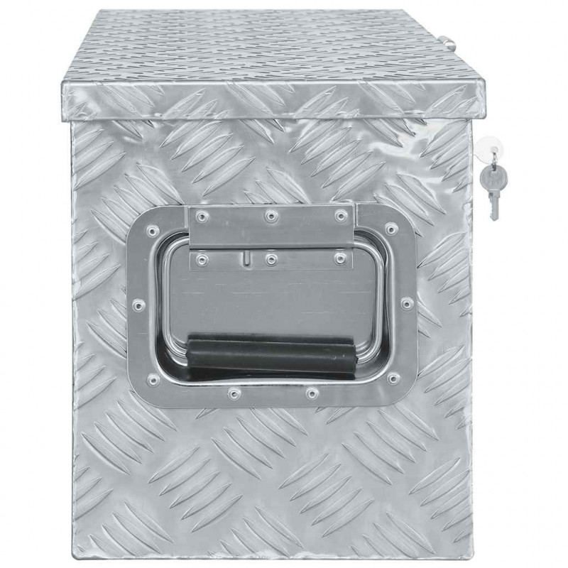 Aluminiowa skrzynia, 80,5 x 22 x 22 cm, srebrna