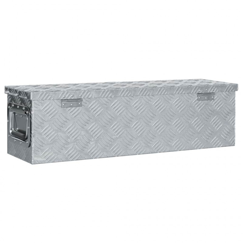 Aluminiowa skrzynia, 80,5 x 22 x 22 cm, srebrna