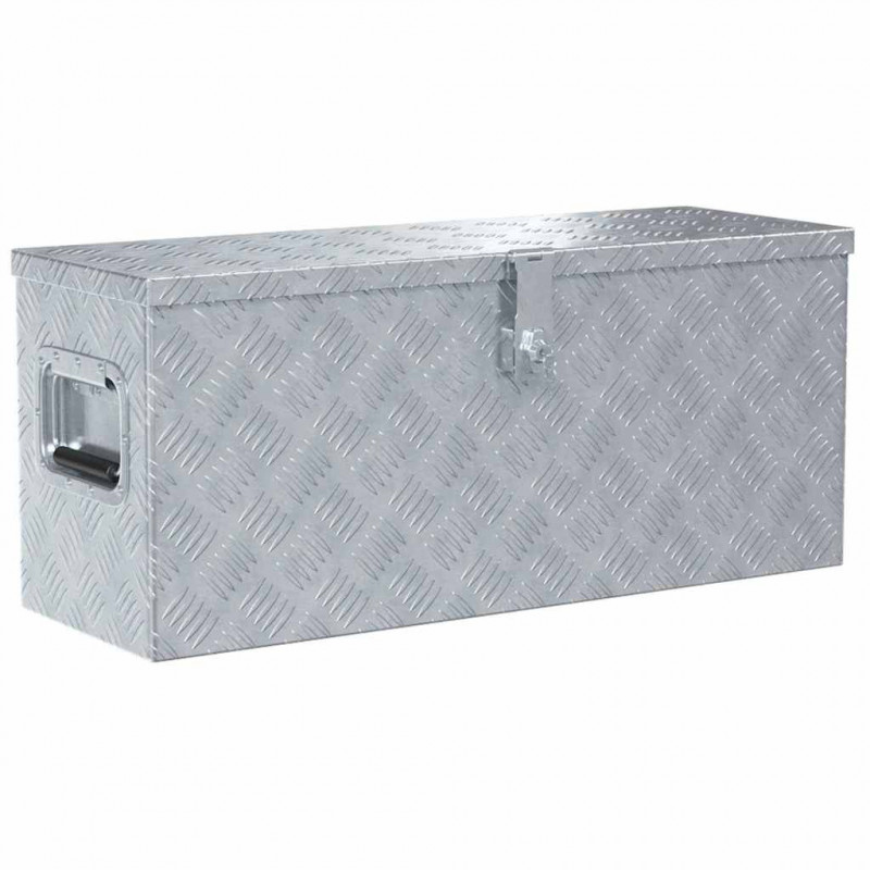 Aluminiowa skrzynia, 76,5 x 26,5 x 33 cm, srebrna