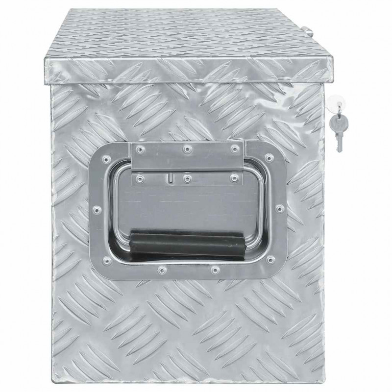 Aluminiowa skrzynia, 76,5 x 26,5 x 33 cm, srebrna