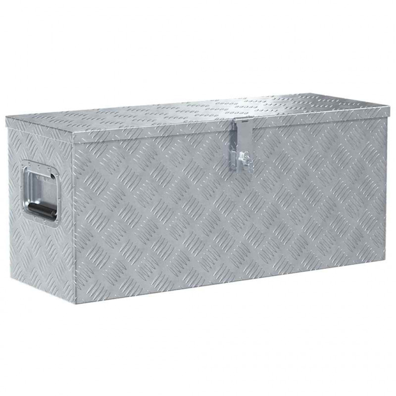 Aluminiowa skrzynia, 80 x 30 x 35 cm, srebrna