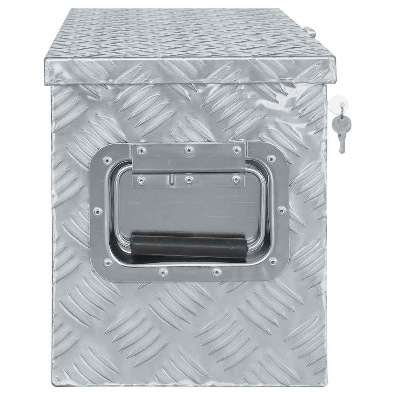 Aluminiowa skrzynia, 80 x 30 x 35 cm, srebrna