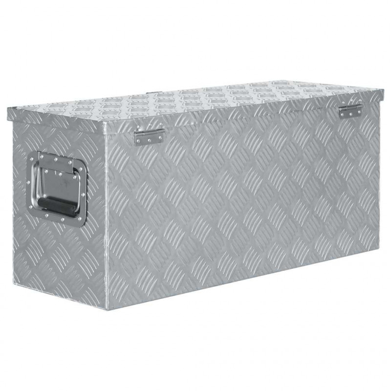 Aluminiowa skrzynia, 80 x 30 x 35 cm, srebrna