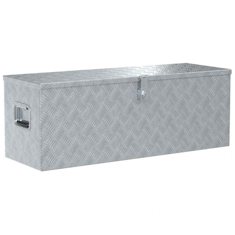 Aluminiowa skrzynia, 110,5 x 38,5 x 40 cm, srebrna