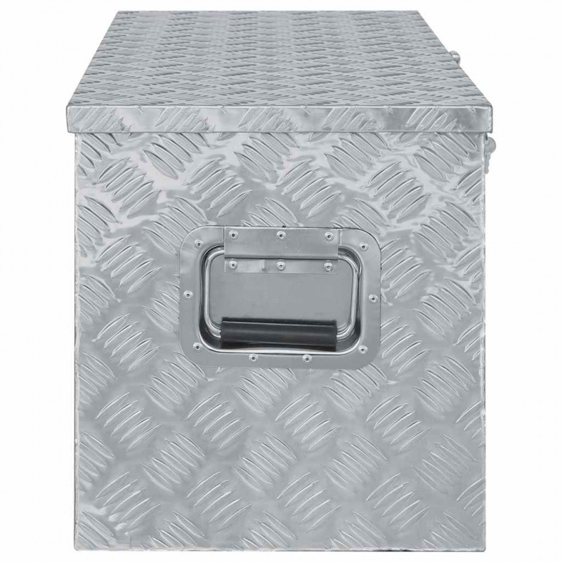 Aluminiowa skrzynia, 110,5 x 38,5 x 40 cm, srebrna