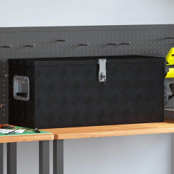 Aluminiowa skrzynia, 70 x 24 x 42 cm, trapezowa, srebrna