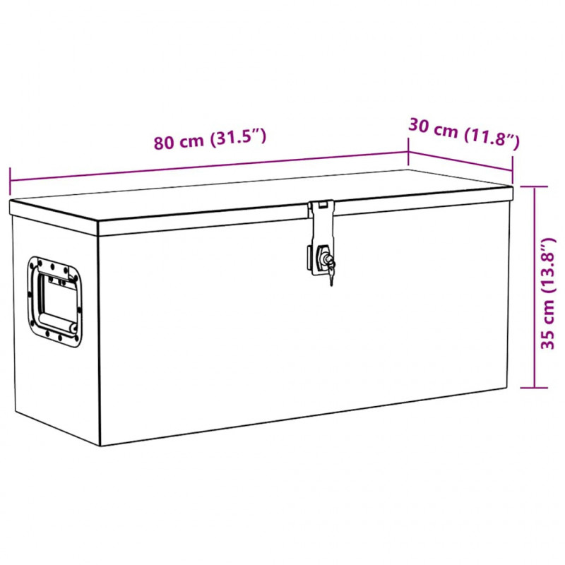 Aluminiowa skrzynia, 70 x 24 x 42 cm, trapezowa, srebrna