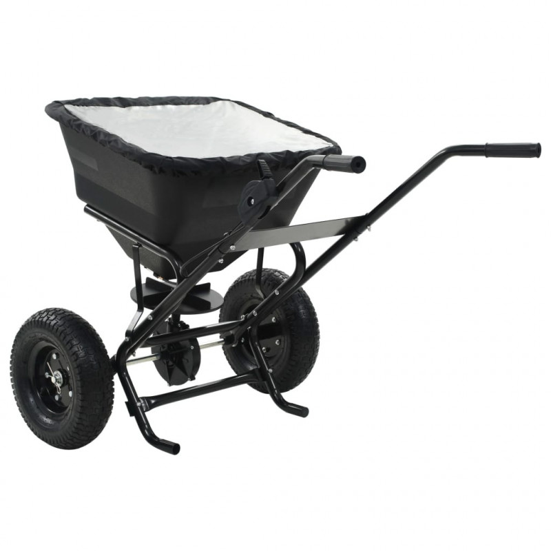 Rozsiewacz do soli, pchany, PVC i stal, 45 L, 106 x 73 x 76 cm