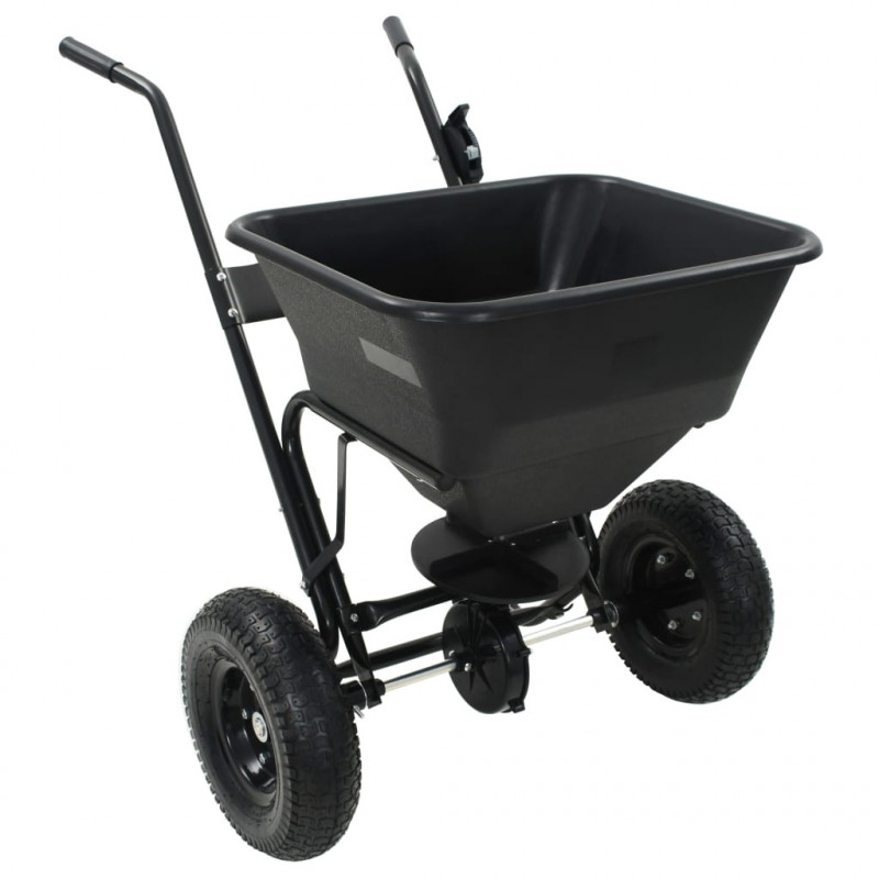 Rozsiewacz do soli, pchany, PVC i stal, 45 L, 106 x 73 x 76 cm