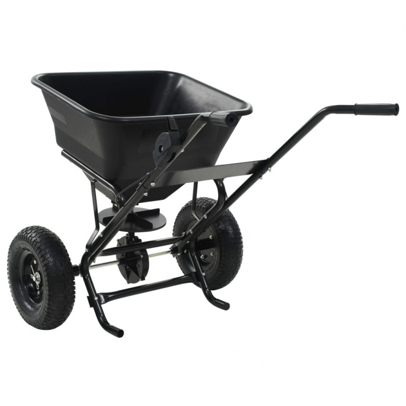 Rozsiewacz do soli, pchany, PVC i stal, 45 L, 106 x 73 x 76 cm