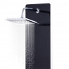 Panel prysznicowy, szkło, 25 x 44,6 x 130 cm, czarny