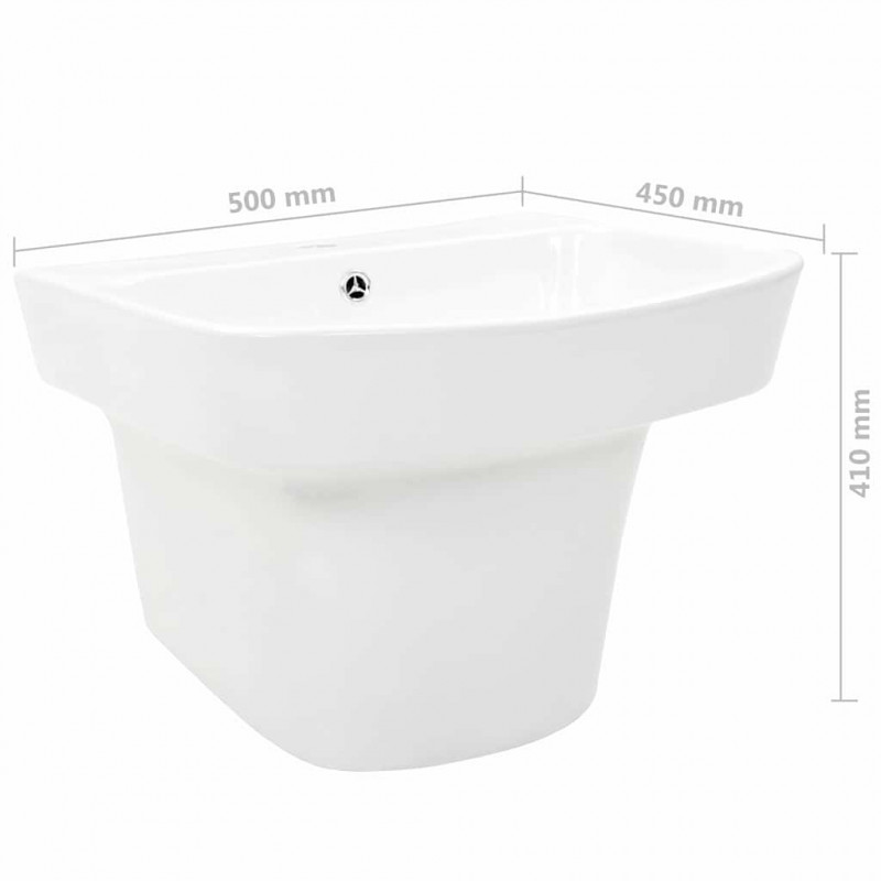 Umywalka Biały 50 x 45 x 41 cm Glazurowana ceramika