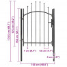 Brama ogrodowa Woerden, stal, 1x1,25 m, czarna