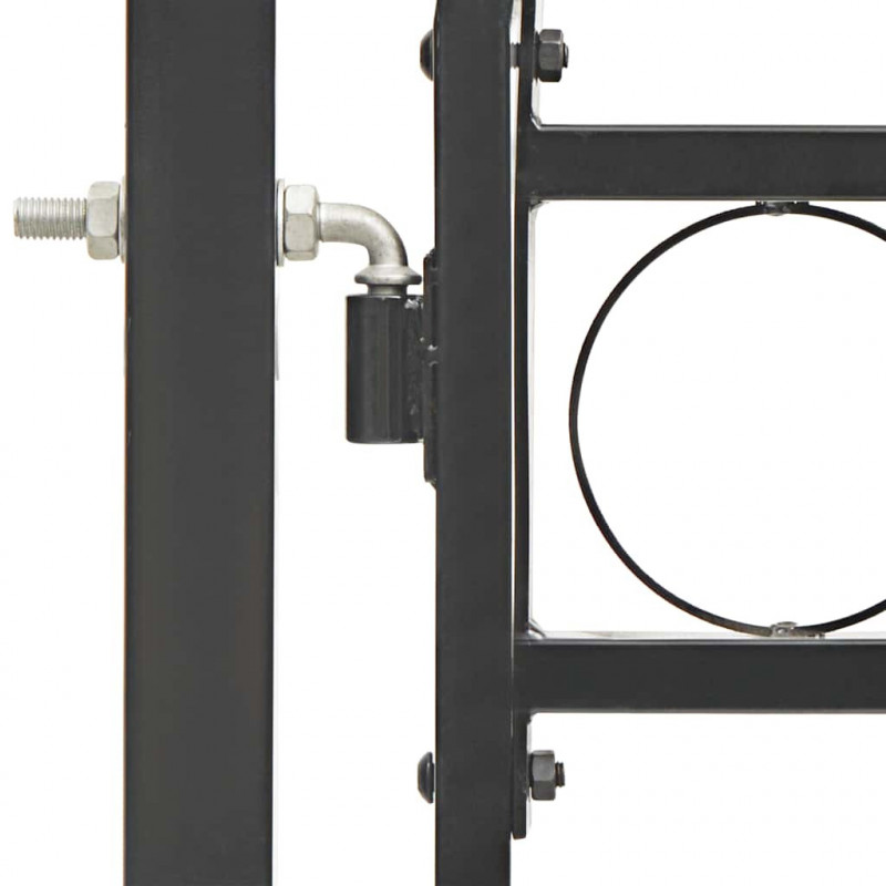 Brama ogrodzeniowa Assen z łukowym dachem, stalowa, 102x175 cm, czarna