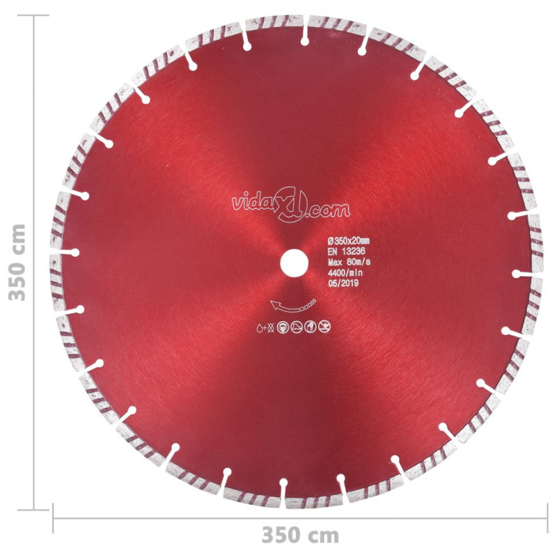 Tarcza diamentowa turbo, stal, 350 mm