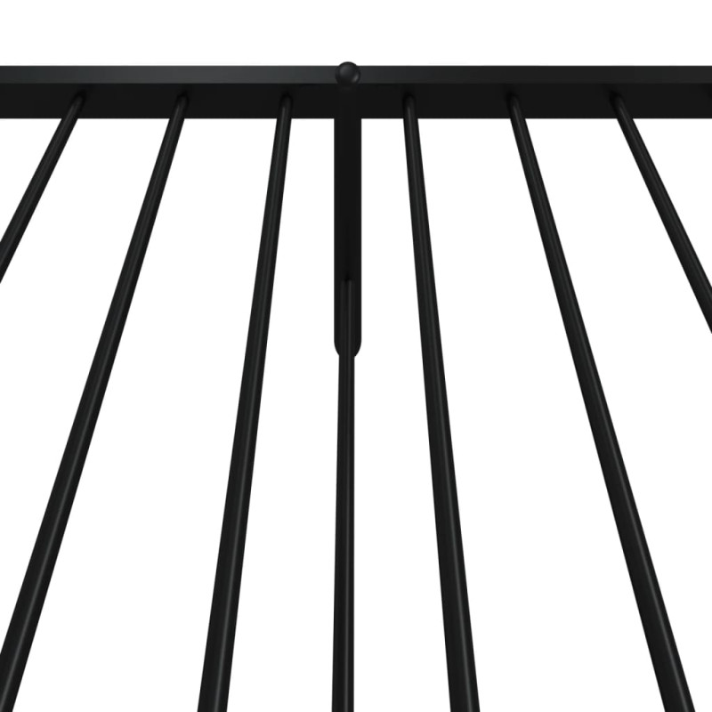 Metalowa rama łóżka z wezgłowiem i zanóżkiem, czarna, 75x190 cm