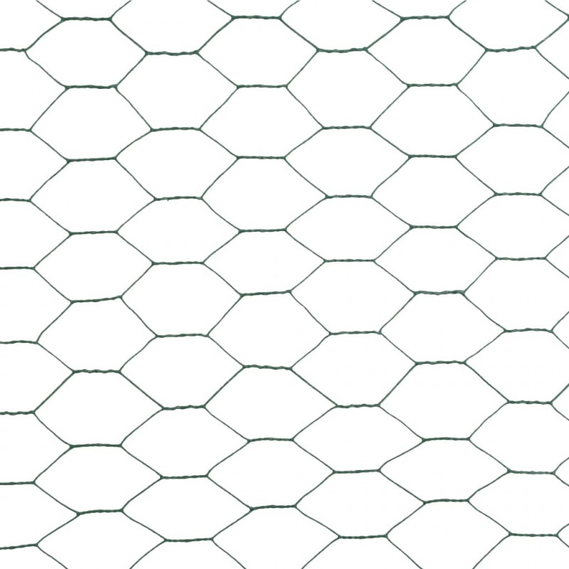 Ogrodzenie z siatki, stal i PVC, 25x1,2 m, zielone