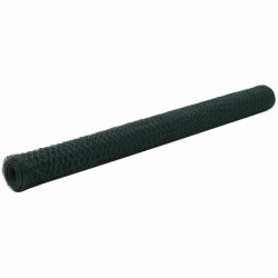 Ogrodzenie z siatki, stal i PVC, 25x1,5 m, zielone