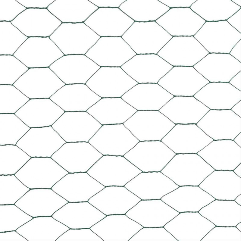 Ogrodzenie z siatki, stal i PVC, 25x1,5 m, zielone
