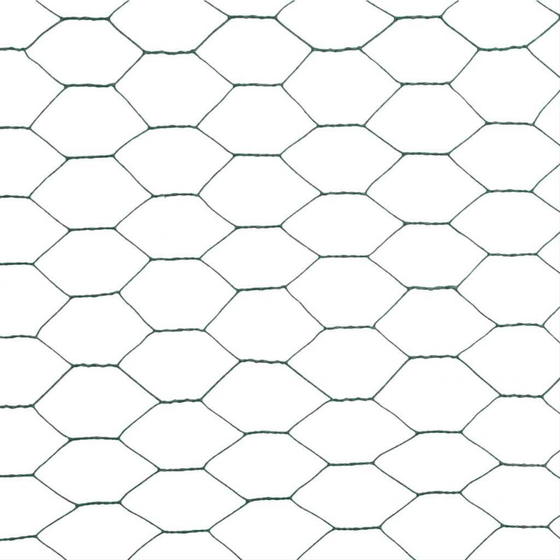 Ogrodzenie z siatki, stal i PVC, 25x1,5 m, zielone