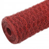 Ogrodzenie z siatki, stal i PVC, 25x1,2 m, czerwone