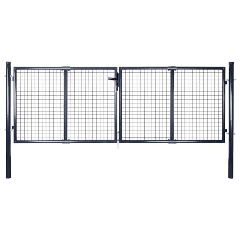 Brama ogrodowa z siatki ocynkowanej, stal 300x100 cm, szara
