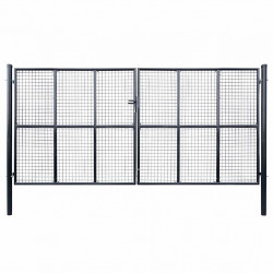 Brama ogrodowa z siatki ocynkowanej, stal 400x200 cm, szara
