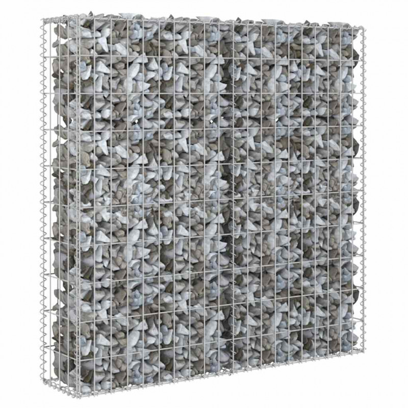 Ściana gabionowa z pokrywami, stal galwanizowana, 80x20x100 cm